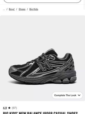 New Balance Black and Gray Boys' Athletic Shoe